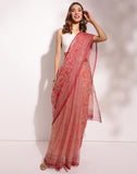 Pink Cotton Silk Hand Block Printed Sari
