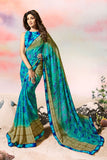 Saagarika|Sea Blue Saree with Blouse