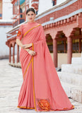 Rani Gulabi|Pink Digital Print Saree with Blouse