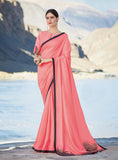 Gulabi Rashmi|Light Pink Digital Print Saree with Blouse