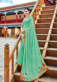Rajsi|Pista Digital Print Saree with Blouse