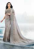 Nawabi Saya|Grey Haevy Lucknowi work Saree with Blouse