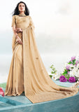Lucknow Ki Roshni|Cream Heavy Lucknowi work Saree with Blouse