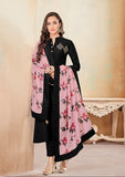 Kala Nazakat|Black Suit with Print Dupatta