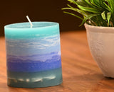 Indha Handcrafted Blue Seashells Scented Candle |Scented Candle Gift Set | Perfume Candles | Aromatic Candle | Candle for Corporate Gifting | Candles Gift for Office Clients | Diwali Gifts | Decorative Pillar Candle |Peace offering |Happy Product