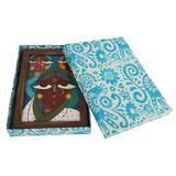 Indha Hand-Painted Abstract Wall Art | Made from Repurposed Tablet & Wood | Sustainable & Framed | Unique Corporate Gift| Three Women Art Acrylic Colours