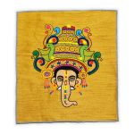 Ganpati Bappa Hand Embroidery Panel – Sacred Decor on Dupion Silk | Spiritual Art | DIY | Festive Gift