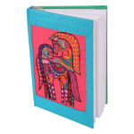 Indha Handmade Diary Horse Embroidery | Dupion Silk Cover | Eco-Friendly Recycled Paper (Blue & Pink)