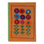 INDHA Handcrafted Recycle Paper diary | Eco Friendly Diary | Gifting | Sustainable Corporate Gifting| Handmade Diary | Abstract Embroidery Diary| Orange-Green Silk Fabric|Hand Embroidered Save 30%