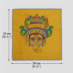 Ganpati Bappa Hand Embroidery Panel – Sacred Decor on Dupion Silk | Spiritual Art | DIY | Festive Gift