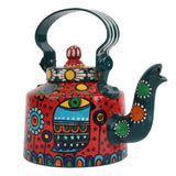 INDHA Decorative Aluminium Hand Painted Kettle Eye-Print | Hand-Painted Kettle Multicolour | Exquisite Design Kettle | Gift Piece | Home Decor