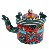 INDHA Decorative Aluminium Hand Painted Kettle Eye-Print | Hand-Painted Kettle Multicolour | Exquisite Design Kettle | Gift Piece | Home Decor
