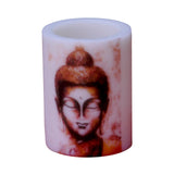 Indha Handcrafted Candle | Lord Buddha Face Print Candle | Hollow Candle | Candle With LED Light | Paraffin Wax Candle | Gifts Candle | Gifting Candle
