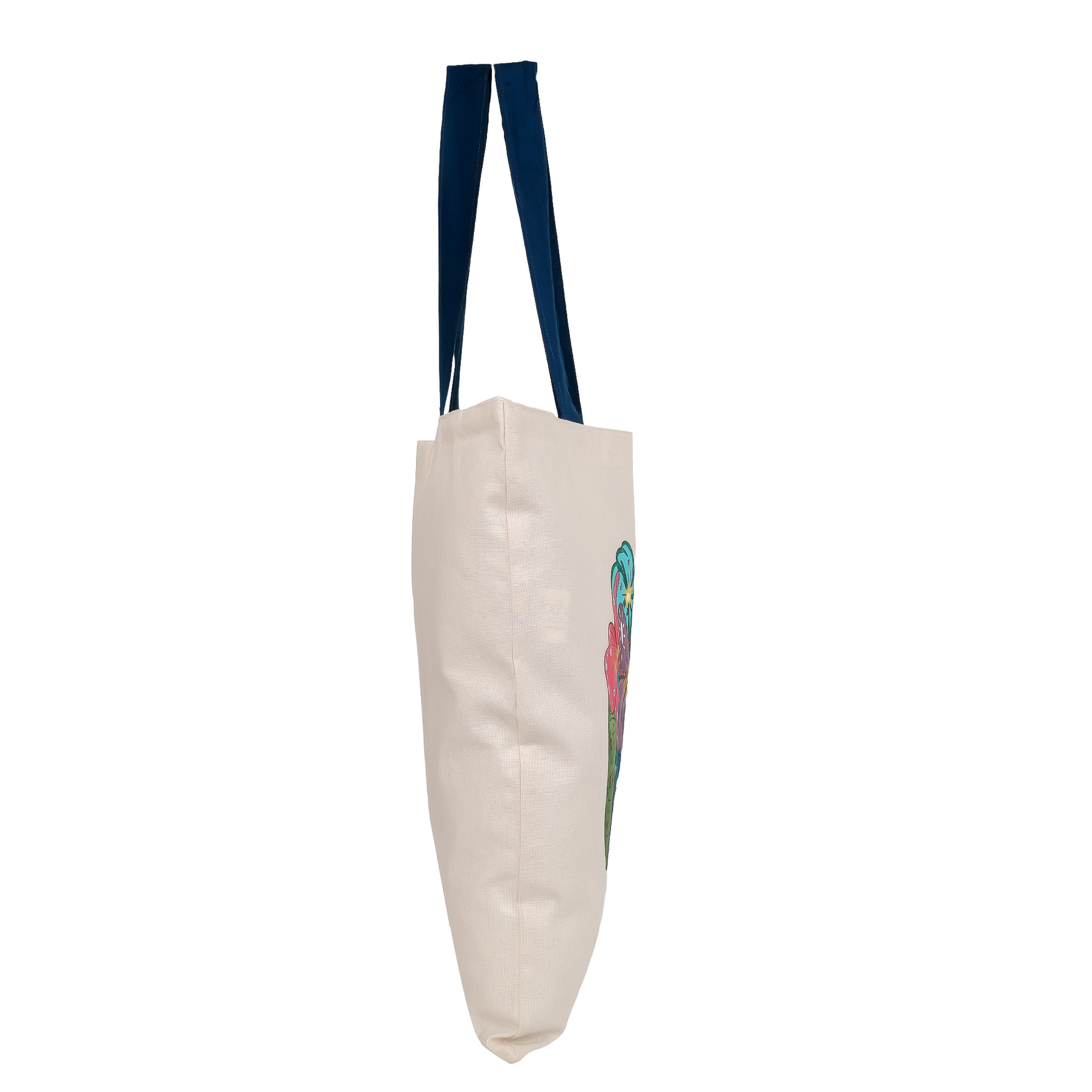 Indha Hand-Painted Cotton Shopping Bag | Reusable Tote | Eco-Friendly | 40 x 38 cm | Handmade Art Bag
