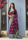 Raajmohini|Purple Silk Saree with Blouse